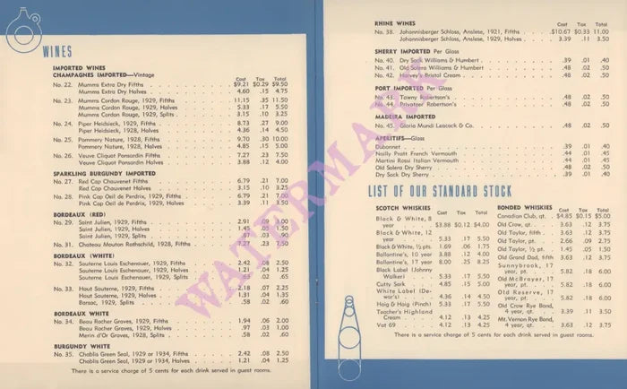St Catherine Hotel, Catalina Island 1941 | Vintage Menu Art – wines