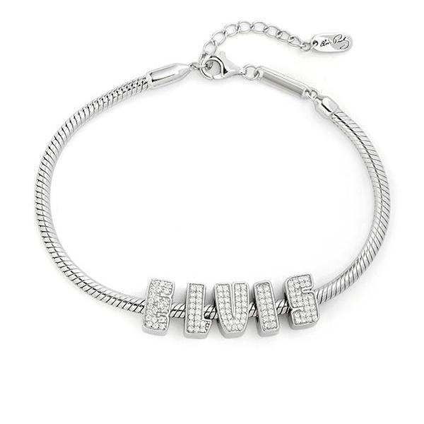 Sterling Silver ELVIS Letters Crystal Bead Charm Set