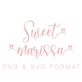 Sweet Marissa Heart Monogram PNG SVG Monogram Font