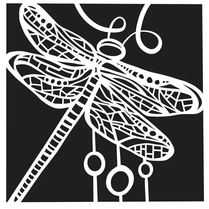 TCW1065 Dragonfly Dance 6x6 Stencil