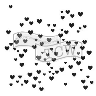 TCW791 Micro Hearts 6x6 Stencil