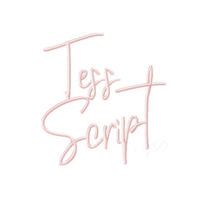 Tess Script Embroidery Font for Monogramming - 6 Sizes