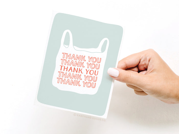 Thank You Plastic Bag Greeting Card - Onderkast Studio