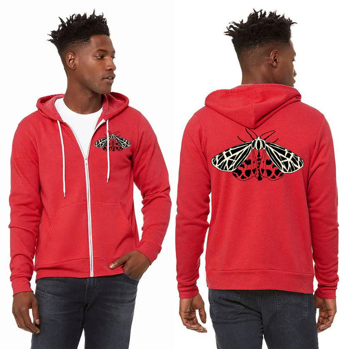 Tiger Moth *Limited Edition* Ultra Soft Zip up Hoodie - Unisex Heathered Red