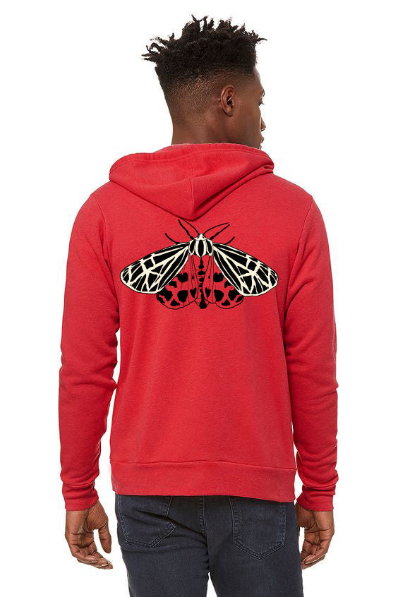 Tiger Moth *Limited Edition* Ultra Soft Zip up Hoodie - Unisex Heathered Red