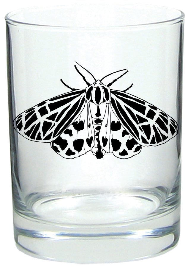 Tiger Moth Rocks Lowball Glass