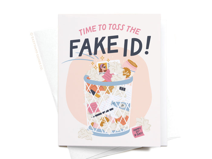 Time to Toss the Fake ID Greeting Card - Onderkast Studio