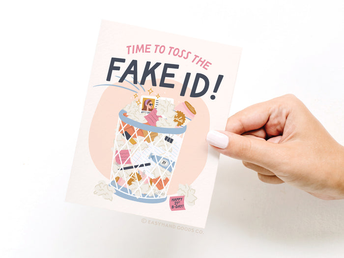Time to Toss the Fake ID Greeting Card - Onderkast Studio