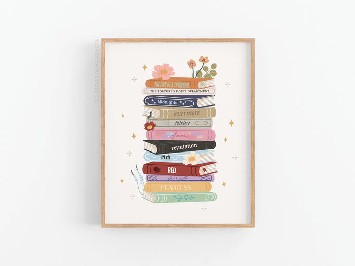 TS Book Stack Art Print