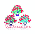 Tulips Ginger Jar Watercolor PNG SVG PDF Vector