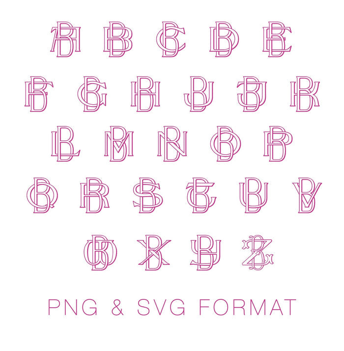 Two Type B Outline PNG SVG  Font