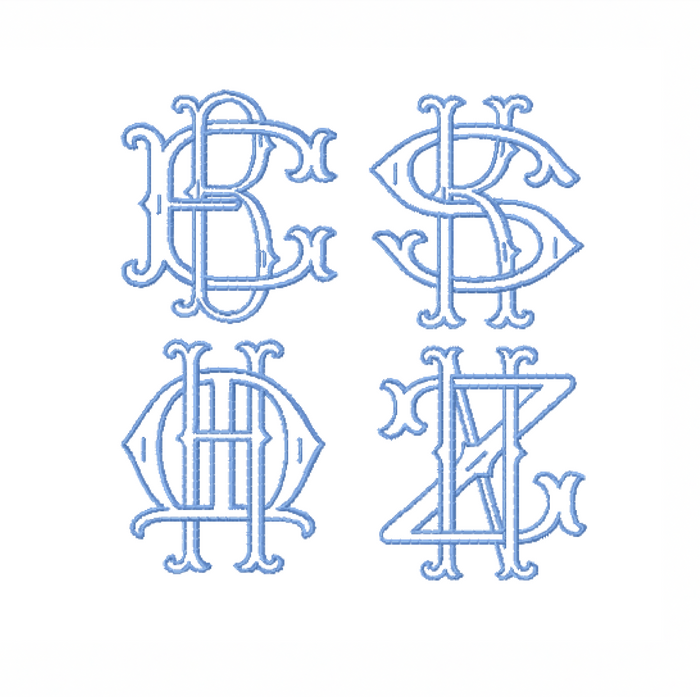 Two Type Fishtail Embroidery Font Package for creative crafting