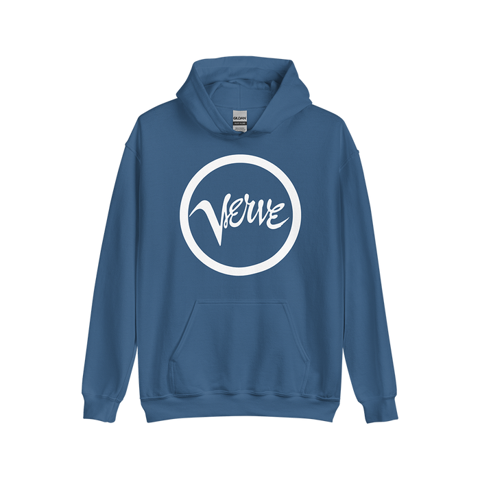 Classic Hoodie (White Logo) Blue