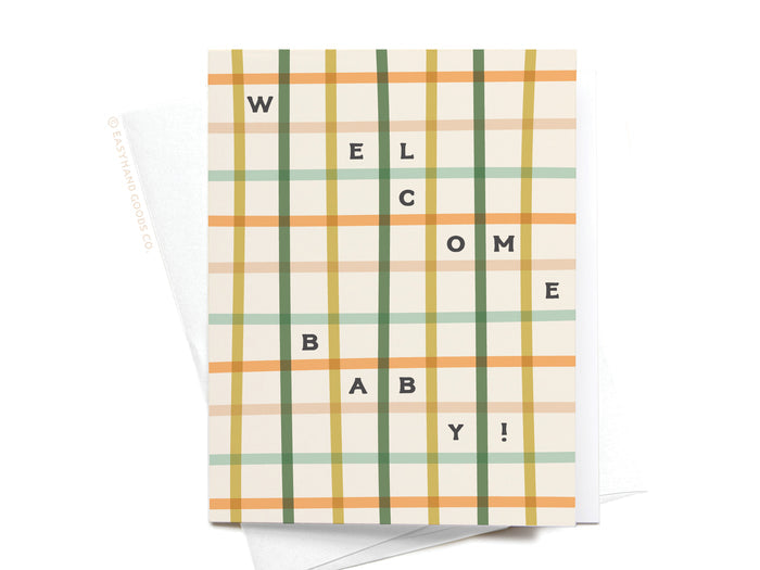 Welcome Baby Gingham Greeting Card - Onderkast Studio