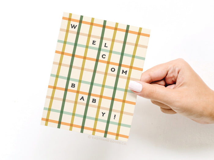 Welcome Baby Gingham Greeting Card - Onderkast Studio