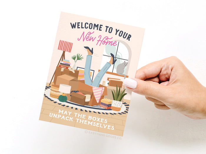 Welcome to Your New Home Boxes Greeting Card
