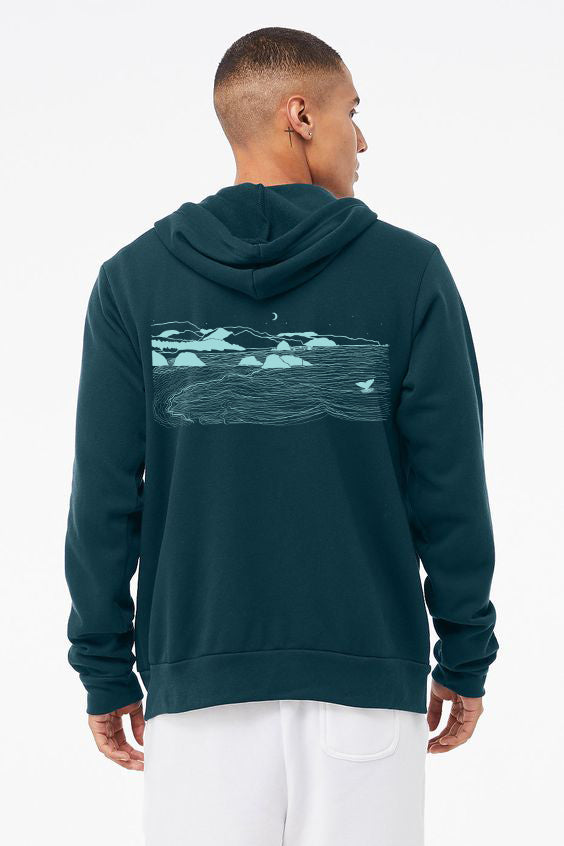 Whale's Tail Atlantic Blue Ultra Soft BellaCanvas Pullover Hoodie