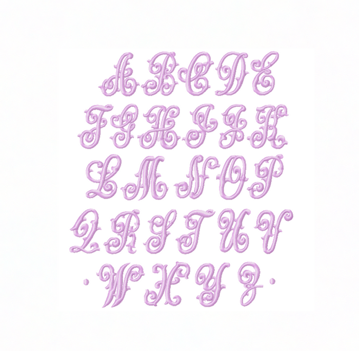 Willow Satin Embroidery Font Package