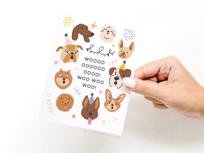 Woo Birthday Dogs Greeting Card