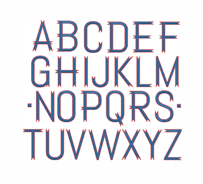 Wyeth Trail Monogram Embroidery Font Large