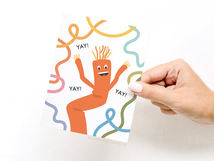 Yay Wacky Waving Inflatable Tube Man Greeting Card - Onderkast Studio