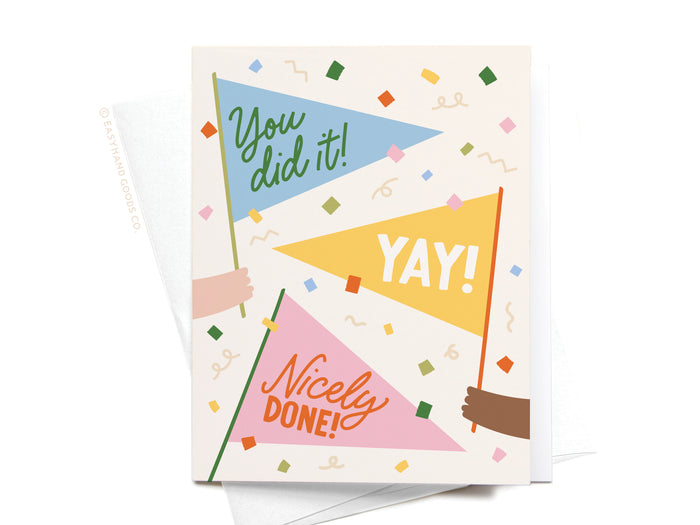 You Did It Pennant Flags Greeting Card - Onderkast Studio